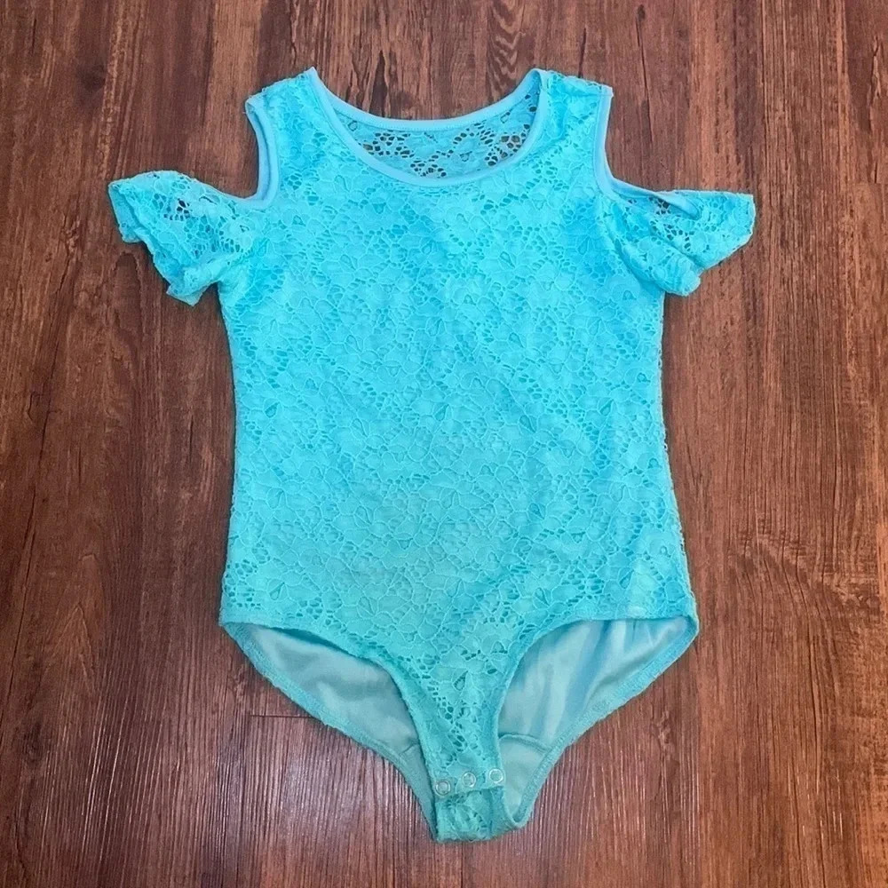 Self Esteem Turquoise Lace BodySuit Girls Large